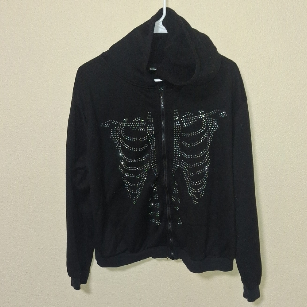 SHEIN Black Skeleton Sweater